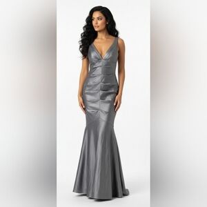Sally USA Elegant Gray Evening Dress With Embellishments Size M